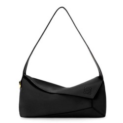 Migliore Repliche Loewe Puzzle Hobo Borsa Nero Nappa Calfskin Economiche Outlet Online