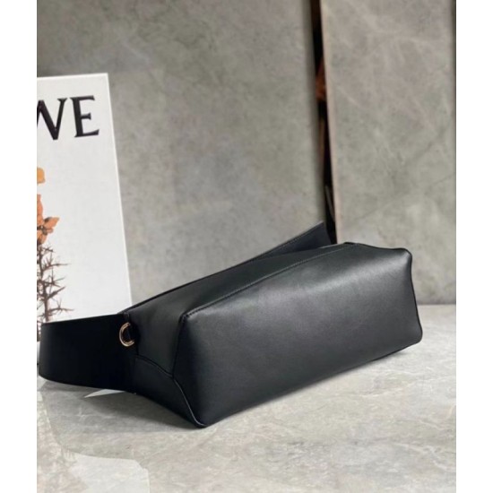 Migliore Repliche Loewe Puzzle Hobo Borsa Nero Nappa Calfskin Economiche Outlet Online