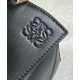 Replica perfetta Loewe Puzzle Piccolo Borsa Nero Vitello con Manico Intrecciato Imitazione Outlet Online