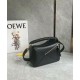 Replica perfetta Loewe Puzzle Piccolo Borsa Nero Vitello con Manico Intrecciato Imitazione Outlet Online