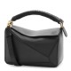 Replica perfetta Loewe Puzzle Piccolo Borsa Nero Vitello con Manico Intrecciato Imitazione Outlet Online