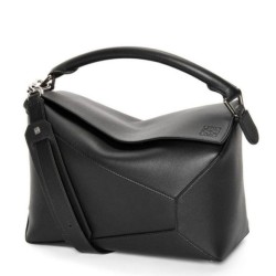 Migliore Repliche Loewe Puzzle Medium Borsa Nero Classico Vitello Economiche Outlet Online