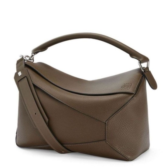 Perfette Qualità Repliche Borsa Puzzle grande Loewe Cachi grana Imitazione