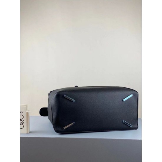 Perfette Qualità Repliche Borsa Puzzle grande Loewe Nera grana Imitazione