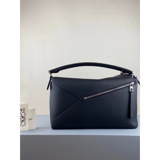 Perfette Qualità Repliche Borsa Puzzle grande Loewe Nera grana Imitazione