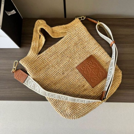 Migliore Repliche Loewe Slit Tote Borsa Raffia e Vitello Economiche Outlet Online