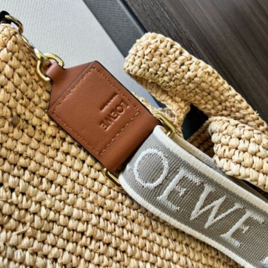 Migliore Repliche Loewe Slit Tote Borsa Raffia e Vitello Economiche Outlet Online