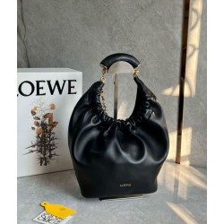 Miglior Falso Loewe Piccolo Squeeze Borsa Nero Nappa Agnello Economiche Premium