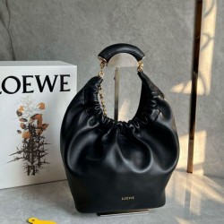 Miglior Falso Loewe Piccolo Squeeze Borsa Nero Nappa Agnello Economiche Premium