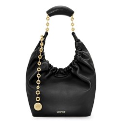 Miglior Falso Loewe Piccolo Squeeze Borsa Nero Nappa Agnello Economiche Premium