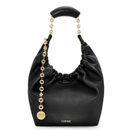 Miglior Falso Loewe Piccolo Squeeze Borsa Nero Nappa Agnello Economiche Premium