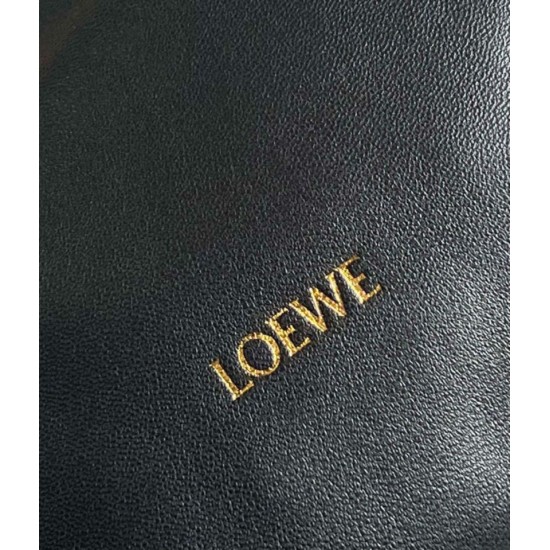 Miglior Falso Loewe Piccolo Squeeze Borsa Nero Nappa Agnello Economiche Premium