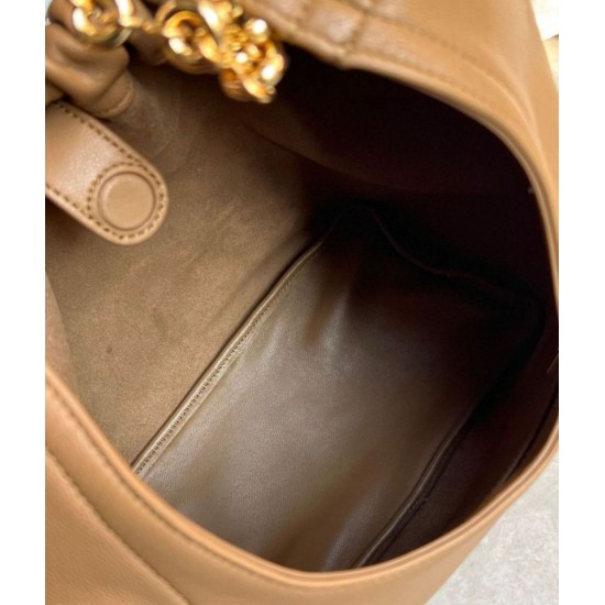 Migliore Repliche Loewe Medium Squeeze Borsa Marrone Nappa Agnello Economiche Outlet Online