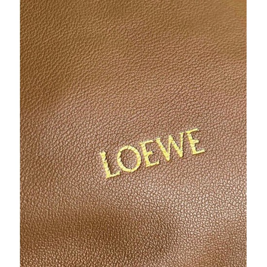 Migliore Repliche Loewe Medium Squeeze Borsa Marrone Nappa Agnello Economiche Outlet Online