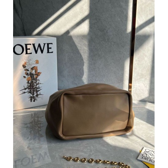 Migliore Repliche Loewe Medium Squeeze Borsa Marrone Nappa Agnello Economiche Outlet Online