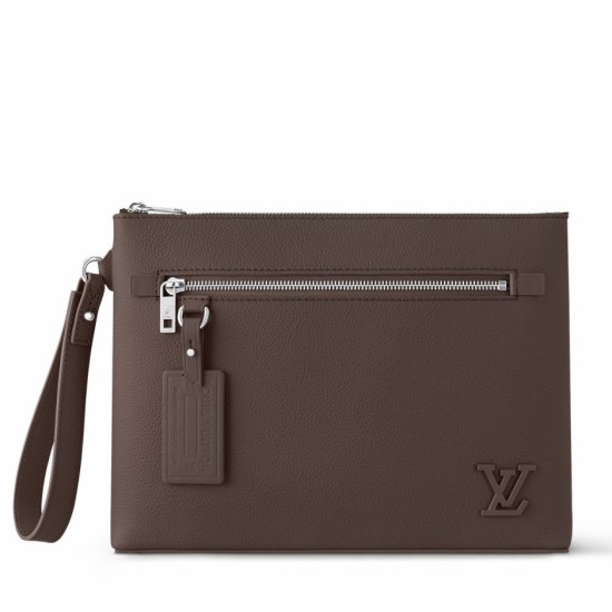 Replica perfetta Louis Vuitton Takeoff Pouch LV Aerogram moka M11485 Imitazione Outlet Online