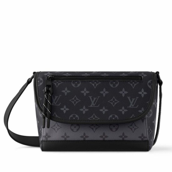 Migliore Repliche Louis Vuitton Pulse Messenger Borsa tela monogram Eclipse M12681 Economiche Outlet Online