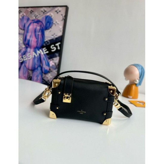 Migliore Repliche Louis Vuitton Side Trunk PM Borsa nera M23817 Economiche Outlet Online