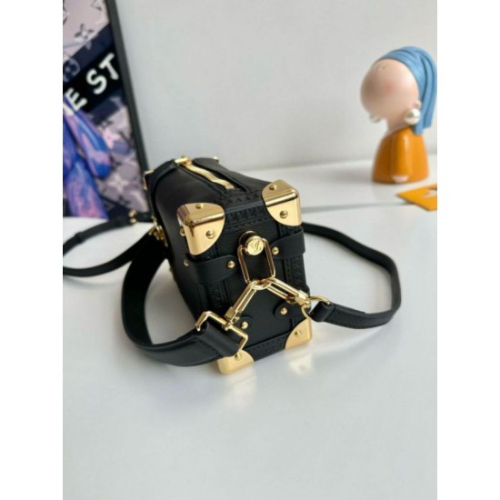 Migliore Repliche Louis Vuitton Side Trunk PM Borsa nera M23817 Economiche Outlet Online