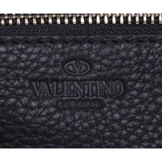 Replica perfetta Valentino Piccolo Rockstud Tote Nero Grained Calfskin Imitazione Outlet Online