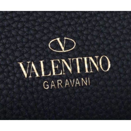 Replica perfetta Valentino Piccolo Rockstud Tote Nero Grained Calfskin Imitazione Outlet Online