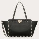Replica perfetta Valentino Piccolo Rockstud Tote Nero Grained Calfskin Imitazione Outlet Online