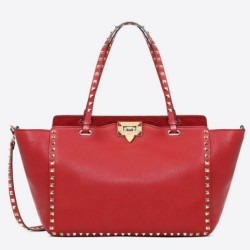 Miglior Falso Valentino Medium Rockstud Tote Rosso Grain Calfskin Economiche Premium