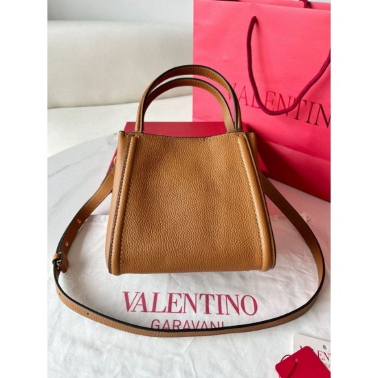 Migliore Repliche Valentino Alltime Piccolo Borsa Marrone vitello granata Economiche Outlet Online
