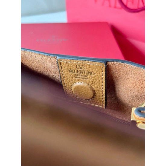 Migliore Repliche Valentino Alltime Piccolo Borsa Marrone vitello granata Economiche Outlet Online