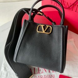 Migliore Repliche Valentino Alltime Piccolo Borsa Nero vitello granata Economiche Outlet Online