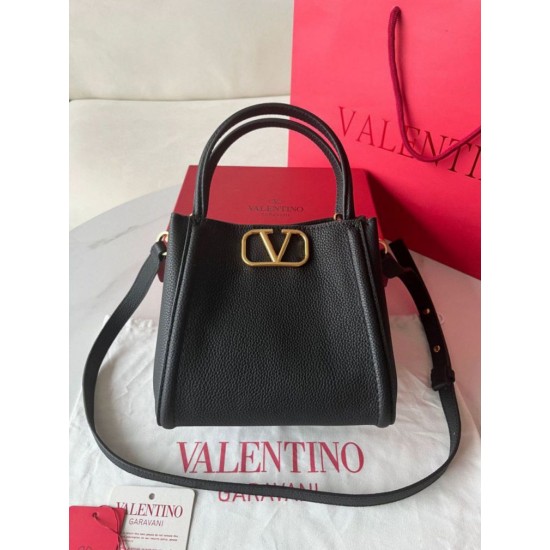 Migliore Repliche Valentino Alltime Piccolo Borsa Nero vitello granata Economiche Outlet Online