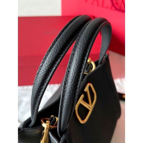 Migliore Repliche Valentino Alltime Piccolo Borsa Nero vitello granata Economiche Outlet Online