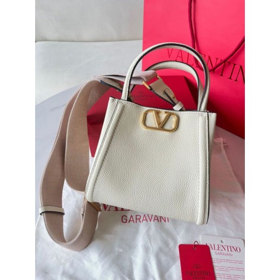 Replica perfetta Valentino Alltime Piccolo Borsa Bianco vitello granata Imitazione Outlet Online