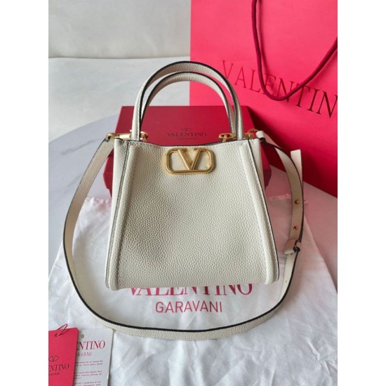 Replica perfetta Valentino Alltime Piccolo Borsa Bianco vitello granata Imitazione Outlet Online