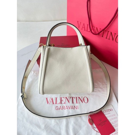 Replica perfetta Valentino Alltime Piccolo Borsa Bianco vitello granata Imitazione Outlet Online