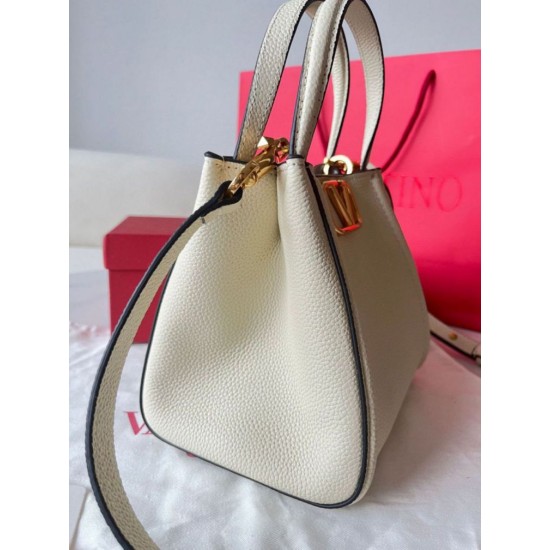 Replica perfetta Valentino Alltime Piccolo Borsa Bianco vitello granata Imitazione Outlet Online