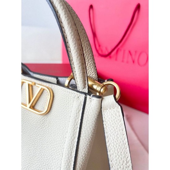 Replica perfetta Valentino Alltime Piccolo Borsa Bianco vitello granata Imitazione Outlet Online