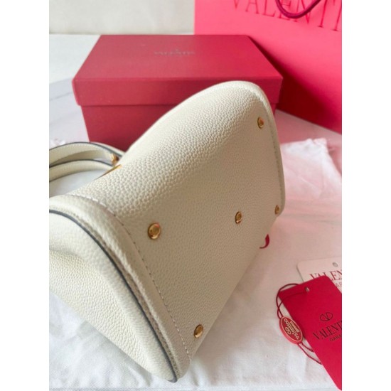 Replica perfetta Valentino Alltime Piccolo Borsa Bianco vitello granata Imitazione Outlet Online
