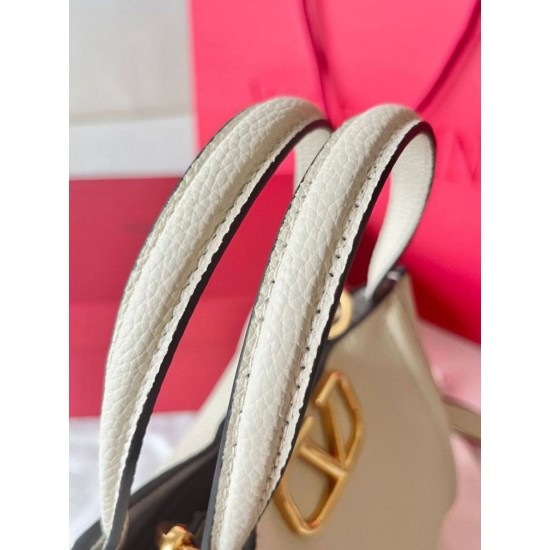 Replica perfetta Valentino Alltime Piccolo Borsa Bianco vitello granata Imitazione Outlet Online