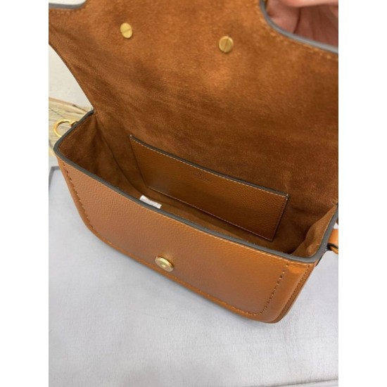 Replica perfetta Valentino Alltime Borsa a tracolla Marrone Granulata Imitazione Outlet Online