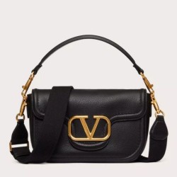 Perfette Qualità Repliche Valentino Alltime Borsa a tracolla Nera Granulata Imitazione
