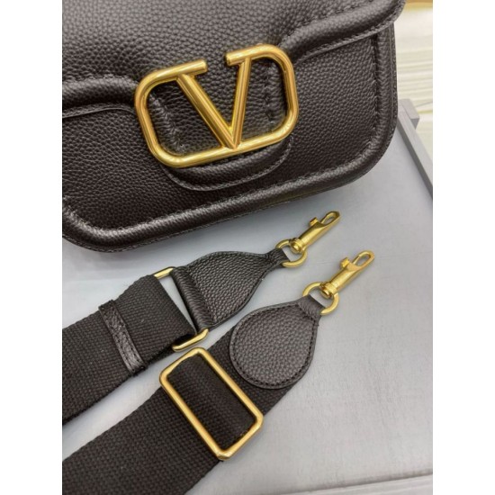 Perfette Qualità Repliche Valentino Alltime Borsa a tracolla Nera Granulata Imitazione