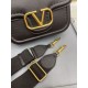 Perfette Qualità Repliche Valentino Alltime Borsa a tracolla Nera Granulata Imitazione