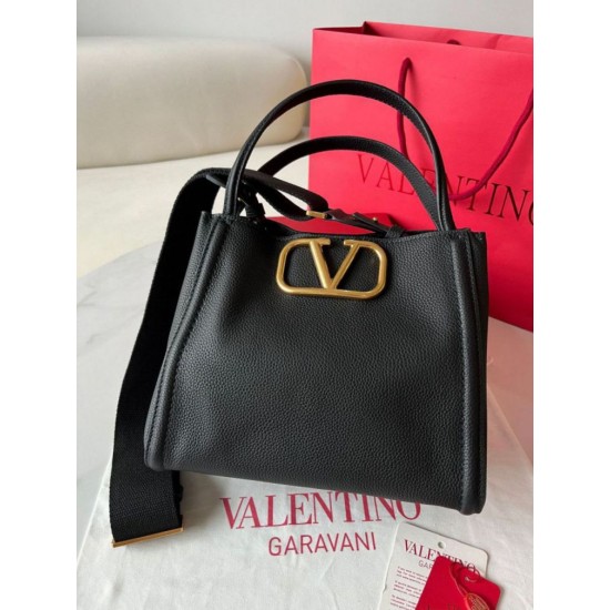 Perfette Qualità Repliche Valentino Alltime Medium Borsa Nero vitello granata Imitazione