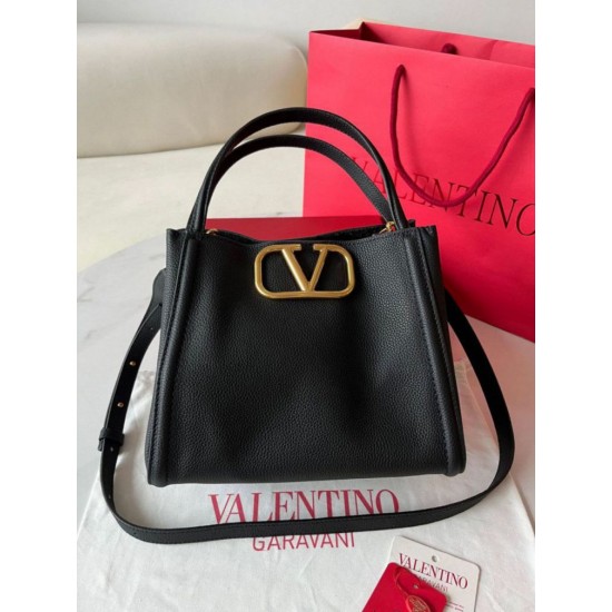 Perfette Qualità Repliche Valentino Alltime Medium Borsa Nero vitello granata Imitazione