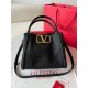 Perfette Qualità Repliche Valentino Alltime Medium Borsa Nero vitello granata Imitazione