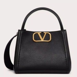 Perfette Qualità Repliche Valentino Alltime Medium Borsa Nero vitello granata Imitazione