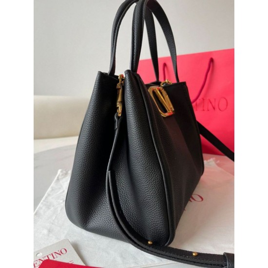 Perfette Qualità Repliche Valentino Alltime Medium Borsa Nero vitello granata Imitazione