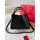 Perfette Qualità Repliche Valentino Alltime Medium Borsa Nero vitello granata Imitazione