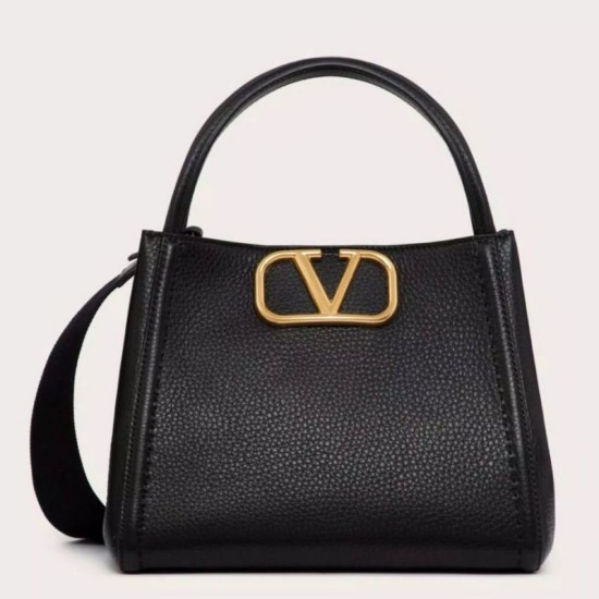 Perfette Qualità Repliche Valentino Alltime Medium Borsa Nero vitello granata Imitazione